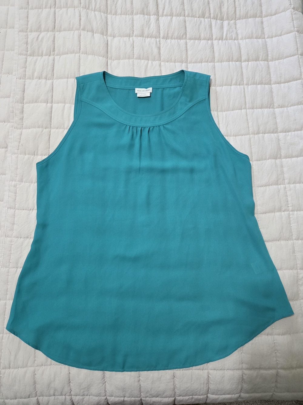 Van Heusen Teal Sleeveless Scoop-Neck Shell Top